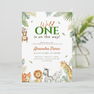 Wild One Tropicales Grün Babyparty Einladung