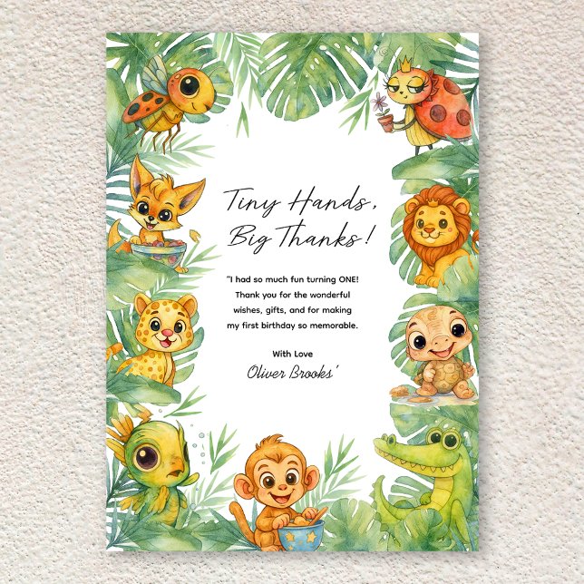 Wild One Watercolor 1. Geburtstag Danke Karte (Wild One Watercolor 1st Birthday Thank You Card)