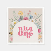 Wild One Wildblume Party Paper Napkins