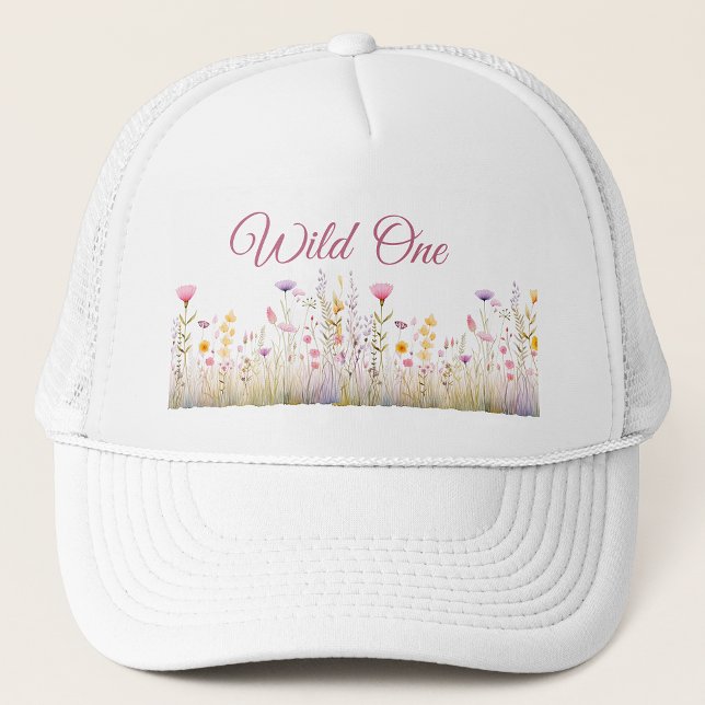 Wild One Women's Hat, Boho Wildblume Garden Truckerkappe (Von Creator hochgeladen)