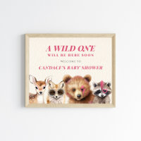 Wild One Woodland Animals Kinderdusche Willkommen