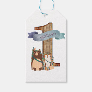 Wild-One-Woodland-Tiere-Partyware individuell anpa Geschenkanhänger