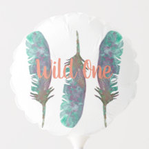 Wild One zum ersten Geburtstag Wasserfarbenfedern