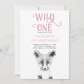 Wild One zum Geburtstag | Mädchen 1. Geburtstag Einladung