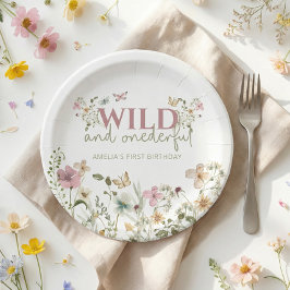 Wild & Onederful Wildflower 1st Birthday Party Pappteller