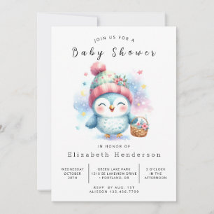 Wild online Owl Baby Shower Einladung