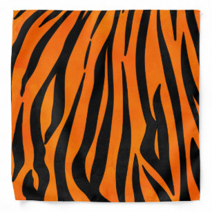 Wild Orange Black Tiger Stripes Animal Print Halstuch