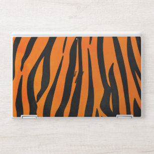 Wild Orange Black Tiger Stripes Animal Print HP Laptop-Aufkleber