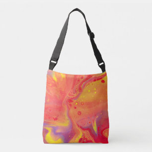 Wild Orange Lila Flow Art Tragetaschen Mit Langen Trägern