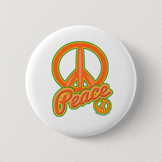 Wild Orange Peace Sign Button (Vorderseite)
