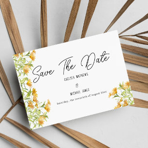 Wild-orangefarbene grüne Frühlingsblüte Save the D Date