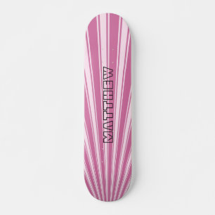 Wild orchid Color Stripe Funky Pattern Skateboard