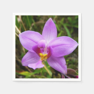 Wild Orchid Lila tropische Blume Serviette