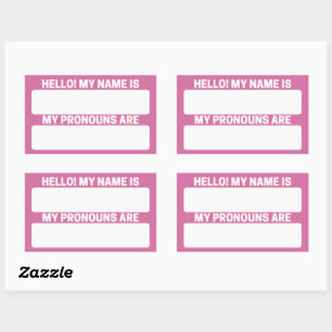 Wild orchid Name & Pronoun Labels Rechteckiger Aufkleber