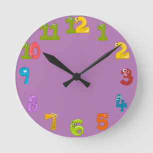 Wild Orchid Solid Color Runde Wanduhr
