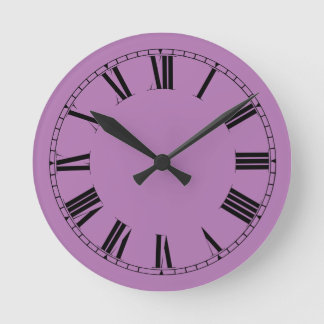 Wild Orchid Solid Color Runde Wanduhr