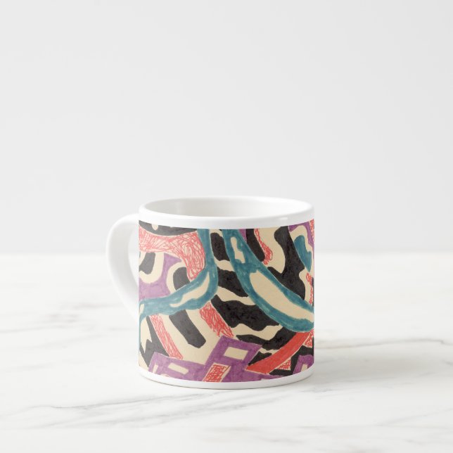 "Wild" Original Abstrakt Espressotasse (Vorderseite Links)