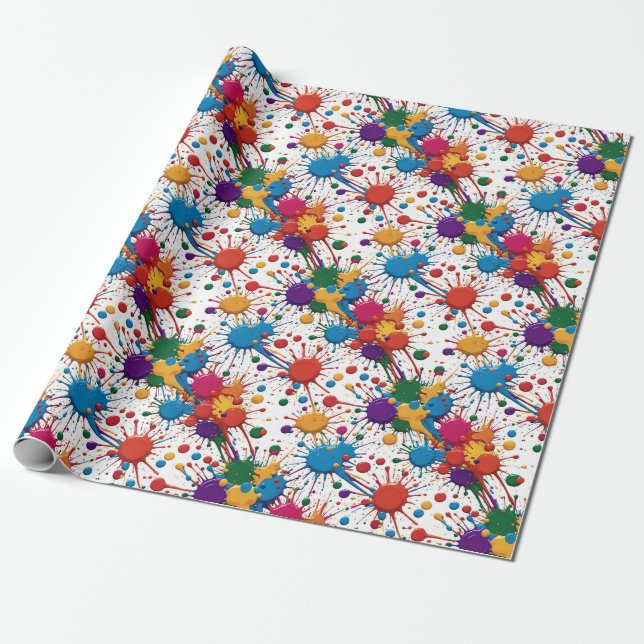 Wild Paint Spritzer Geschenkpapier (Ungerollt)