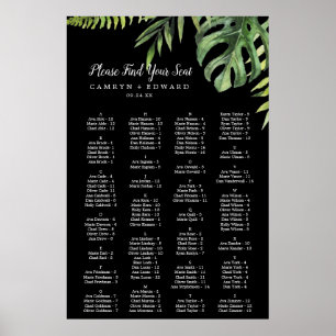 Wild Palm   Schwarze Alphabetische Sitztabelle Poster