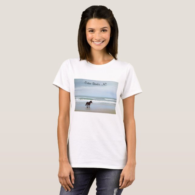 Wild Pferde Außenbanken T-Shirt (Vorne ganz)