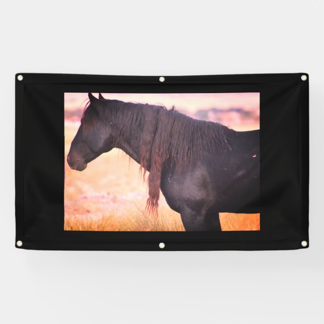 WILD PFERDE ONAQUI BERGE BANNER W/ GROMMET (Horizontal)