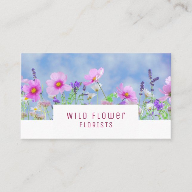 Wild Pink Floral, Floristry Visitenkarte (Vorderseite)