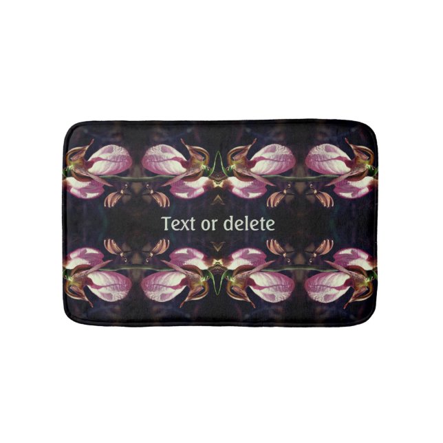 Wild Pink Lady Slipper Orchid Pair Personalisiert Badematte (Vorderseite)