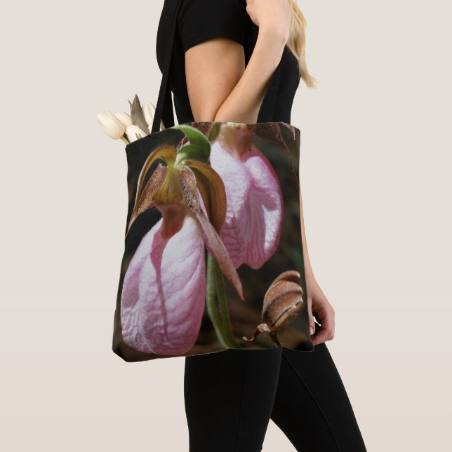 Wild Pink Lady Slipper Orchid Pair Tasche (Von Nahem)