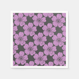 Wild Pink Roses Chalkboard Serviette