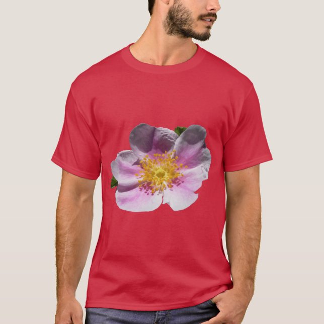 Wild Prairie Rose Floral Vector T-Shirt (Vorderseite)