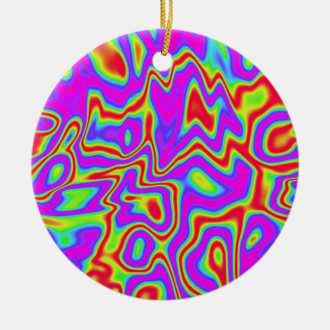 Wild Psychedelic Liquid Colors Keramik Ornament (Vorne)