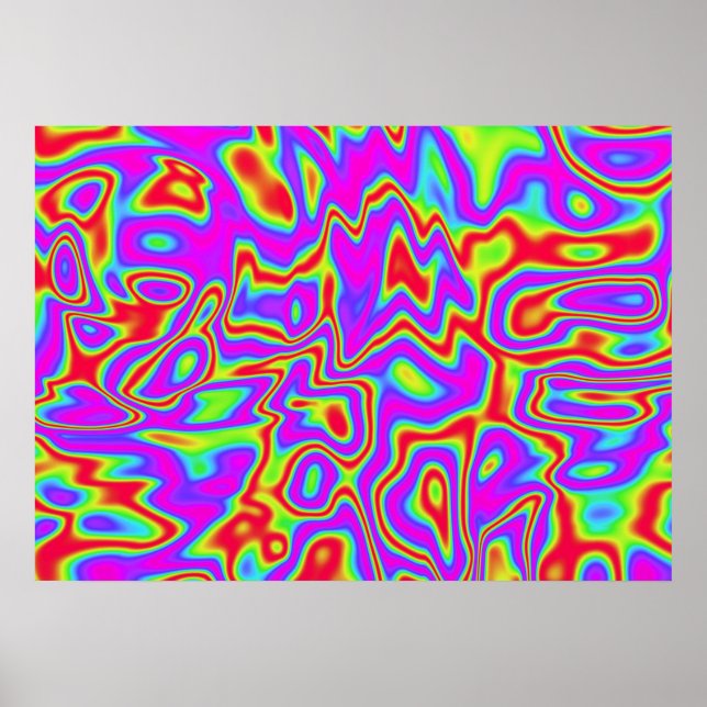 Wild Psychedelic Liquid Colors Poster (Vorne)