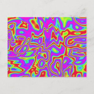 Wild Psychedelic Liquid Colors Postkarte