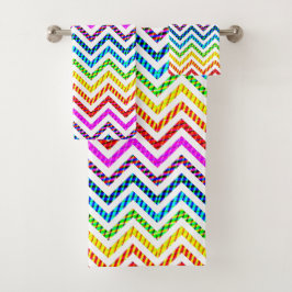 Wild-Rainbow-Zickzack Muster Badhandtuch Set