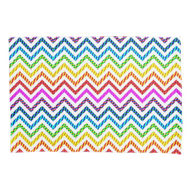 Wild-Rainbow-Zickzack Muster Kissenbezug (Vorderseite)