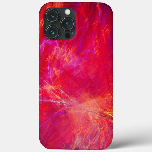 "Wild Red" - Abstraktes Fraktal Flammen texturiert Case-Mate iPhone Hülle (Rückseite)