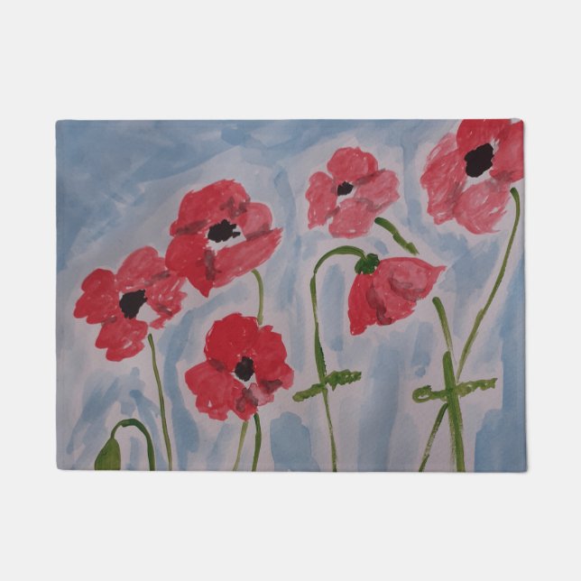 Wild Red Poppies Fußmatte (Vorderseite)