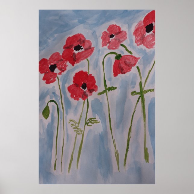 Wild Red Poppies Poster (Vorne)