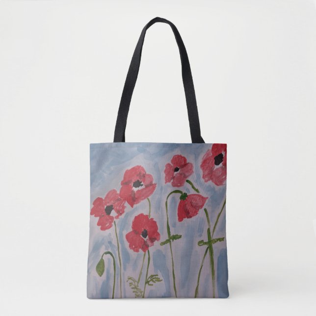 Wild Red Poppies Tasche (Vorderseite)