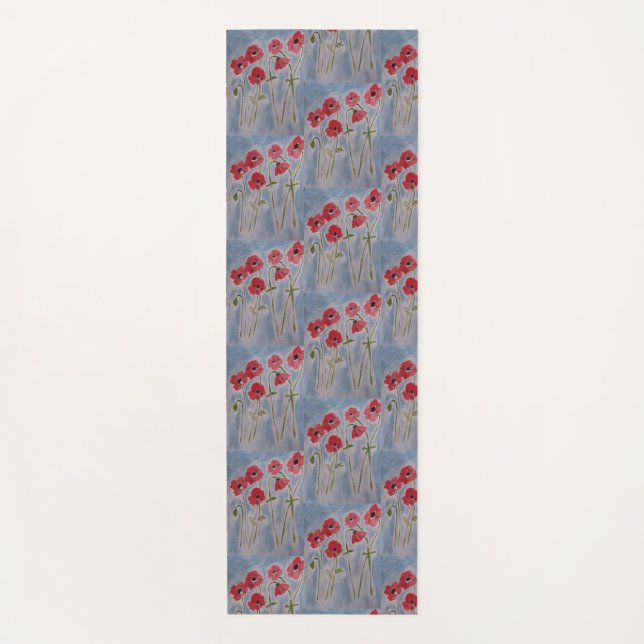 Wild Red Poppies Yogamatte (Vorderseite)