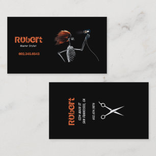 Wild Retro Skeleton Hairstylist - Carte de visite