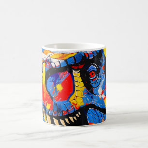 Wild Retro T-rex Dinosaur Fusion Kaffeetasse