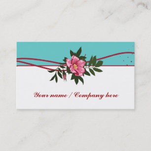 Wild rosa aquamarine Rose Blumenkarte Visitenkarte