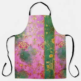 Wild rosa Damask Grunge - Schürze