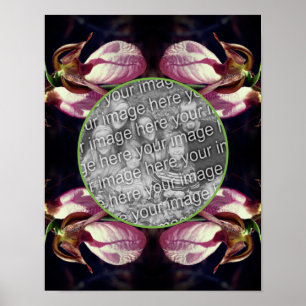 Wild-rosa-farbene Slipper-Orchid-Rahmen hinzufügen Poster