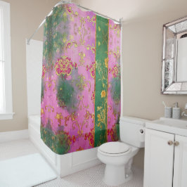 Wild rosa Grunge Damask - Duschvorhang