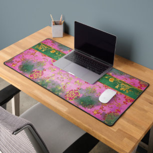 Wild rosa Grunge Damask - Schreibtischmatte