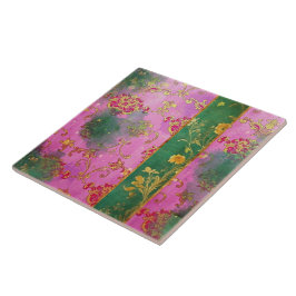 Wild rosa Grunge Damask - Tile Fliese