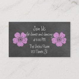 Wild rosa Roses Chalkboard Empfang Cards Begleitkarte