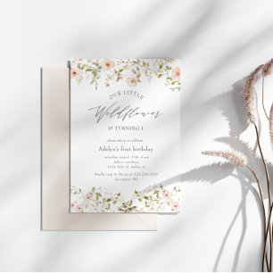 Wild Rose Baby First Birthday Foto Einladung